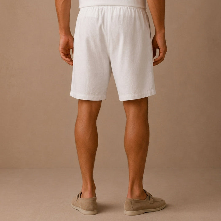 Cotton-Linen-Look Relaxed Shorts