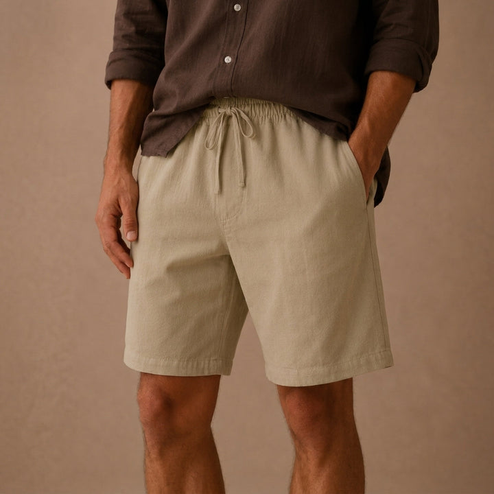 Cotton-Linen-Look Relaxed Shorts