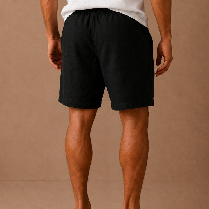 Cotton-Linen-Look Relaxed Shorts