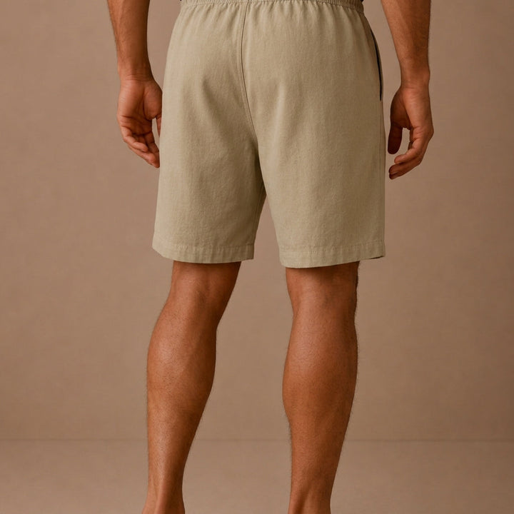 Cotton-Linen-Look Relaxed Shorts