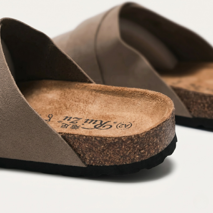 Cork-Effect Footbed Slide Sandals