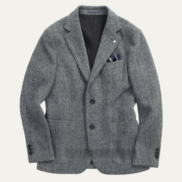 Herringbone Single Breasted Blazer