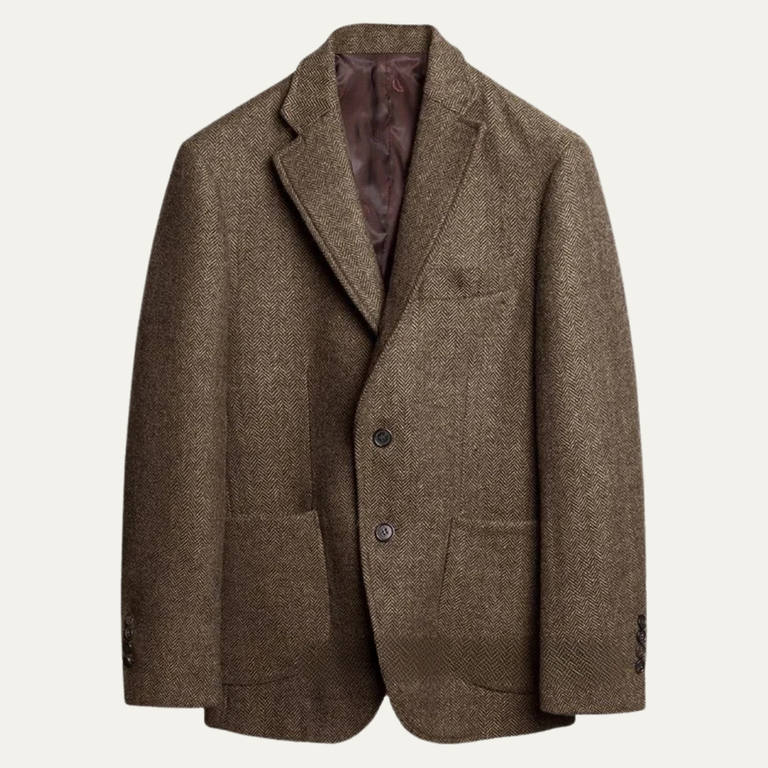 Herringbone Single Breasted Blazer