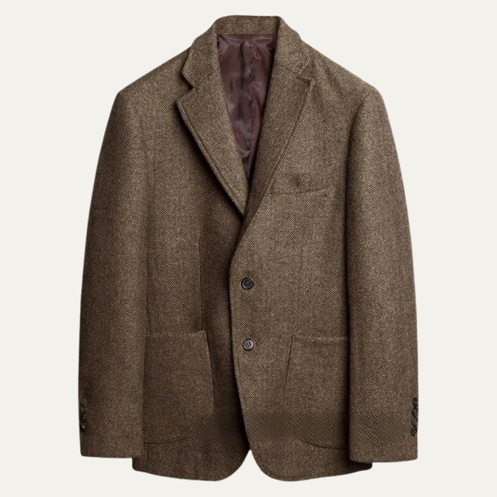 Herringbone Single Breasted Blazer