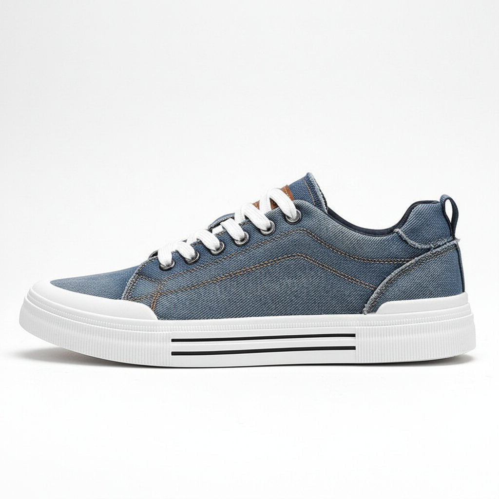 Denim-Look Low-Top Sneakers
