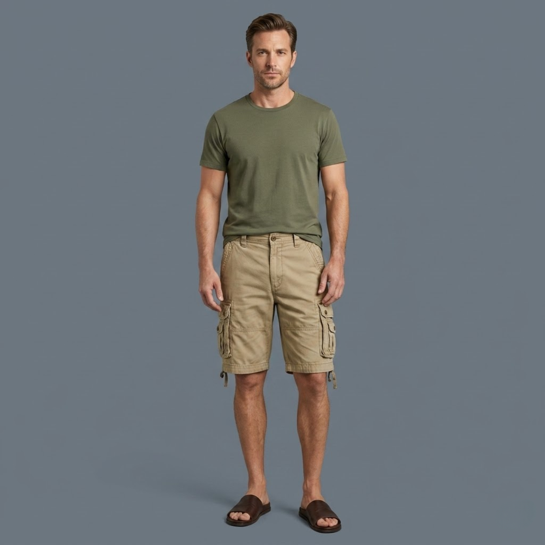 Cotton-Feel Utility Cargo Shorts