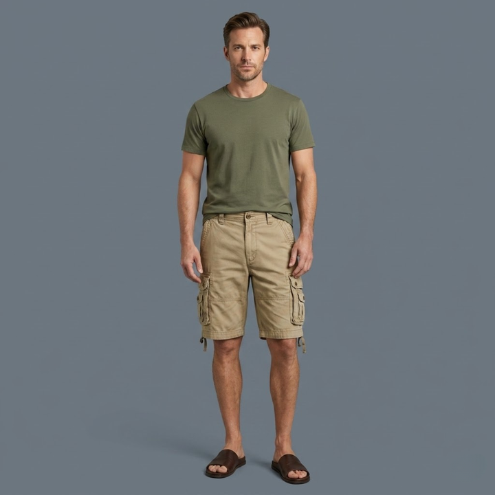 Cotton-Feel Utility Cargo Shorts
