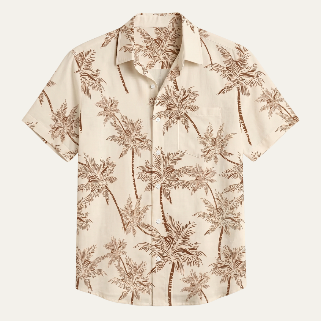 Palm Tree Print Short Sleeve Shirt