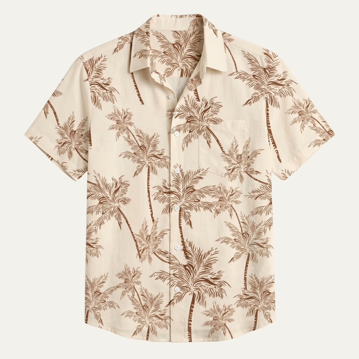 Palm Tree Print Short Sleeve Shirt