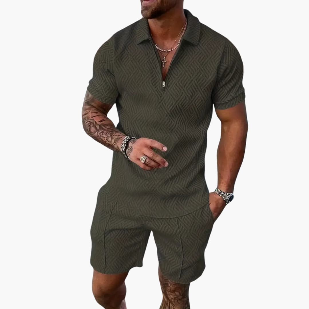 Quarter-Zip Shirt and Shorts Set