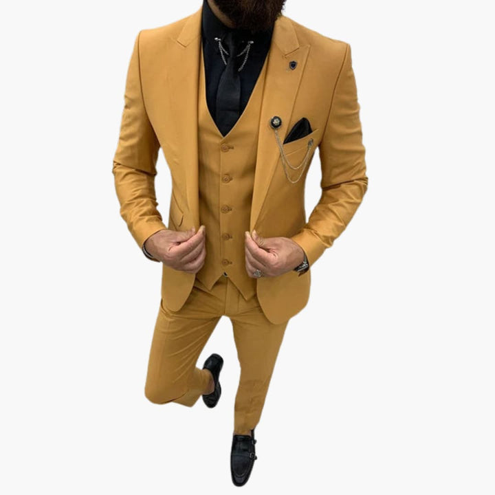 Slim Fit Three-Piece Suit Set