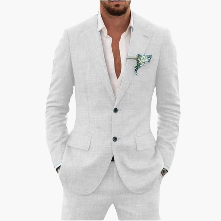 Linen-Look Blazer and Pants Set