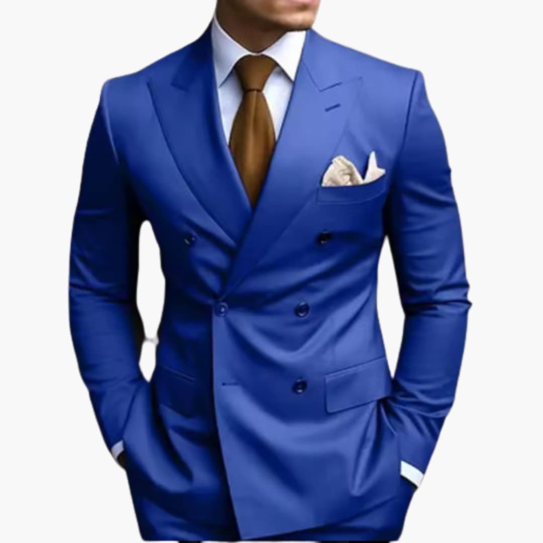 Double-Breasted Suit and Slim Trouser Set