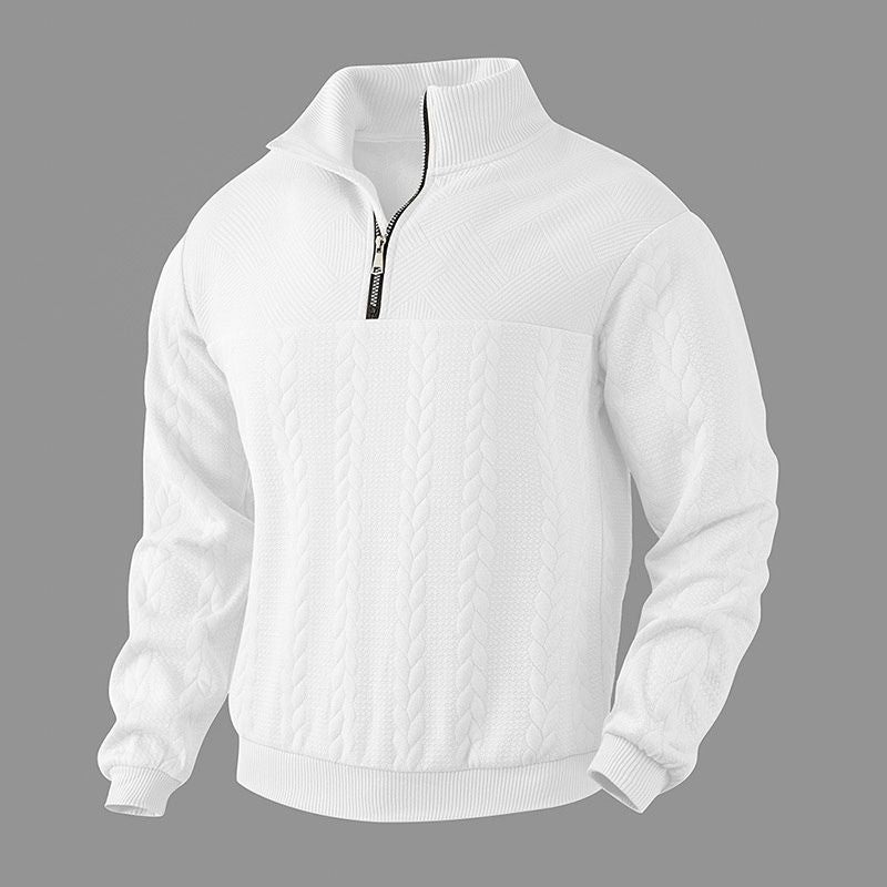 Men’s Jacquard Half-Zip Knit Sweater