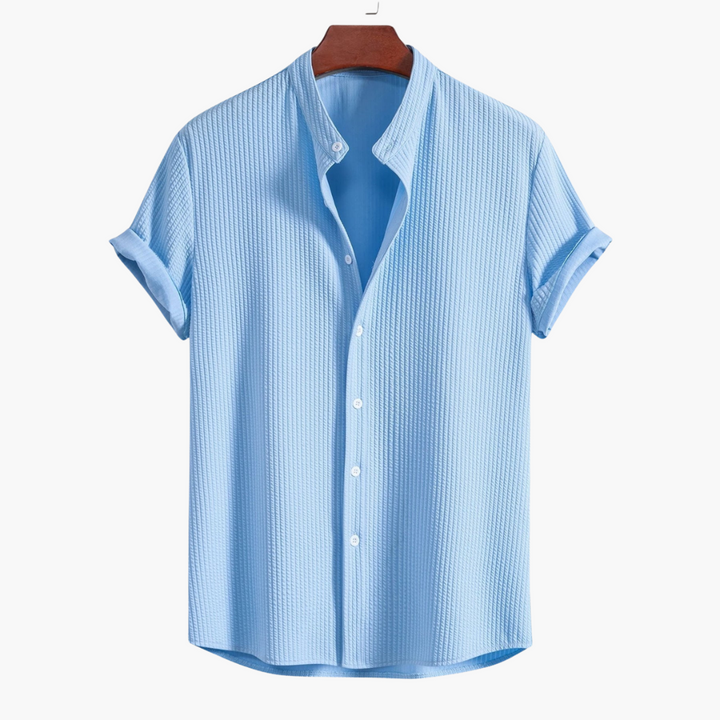 Textured Stand Collar Shirt