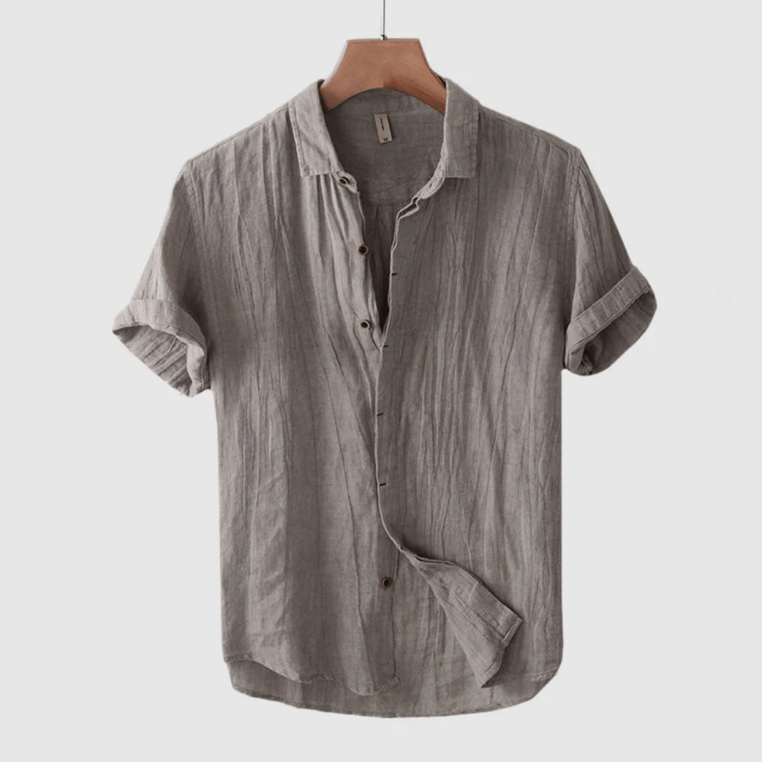 Short Sleeve Linen-Look Shirt