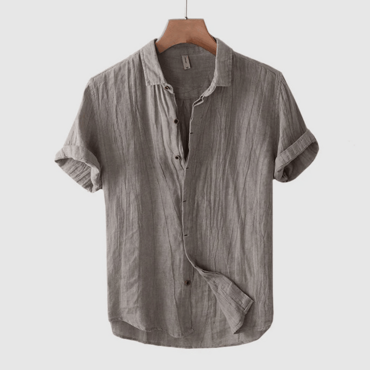 Short Sleeve Linen-Look Shirt
