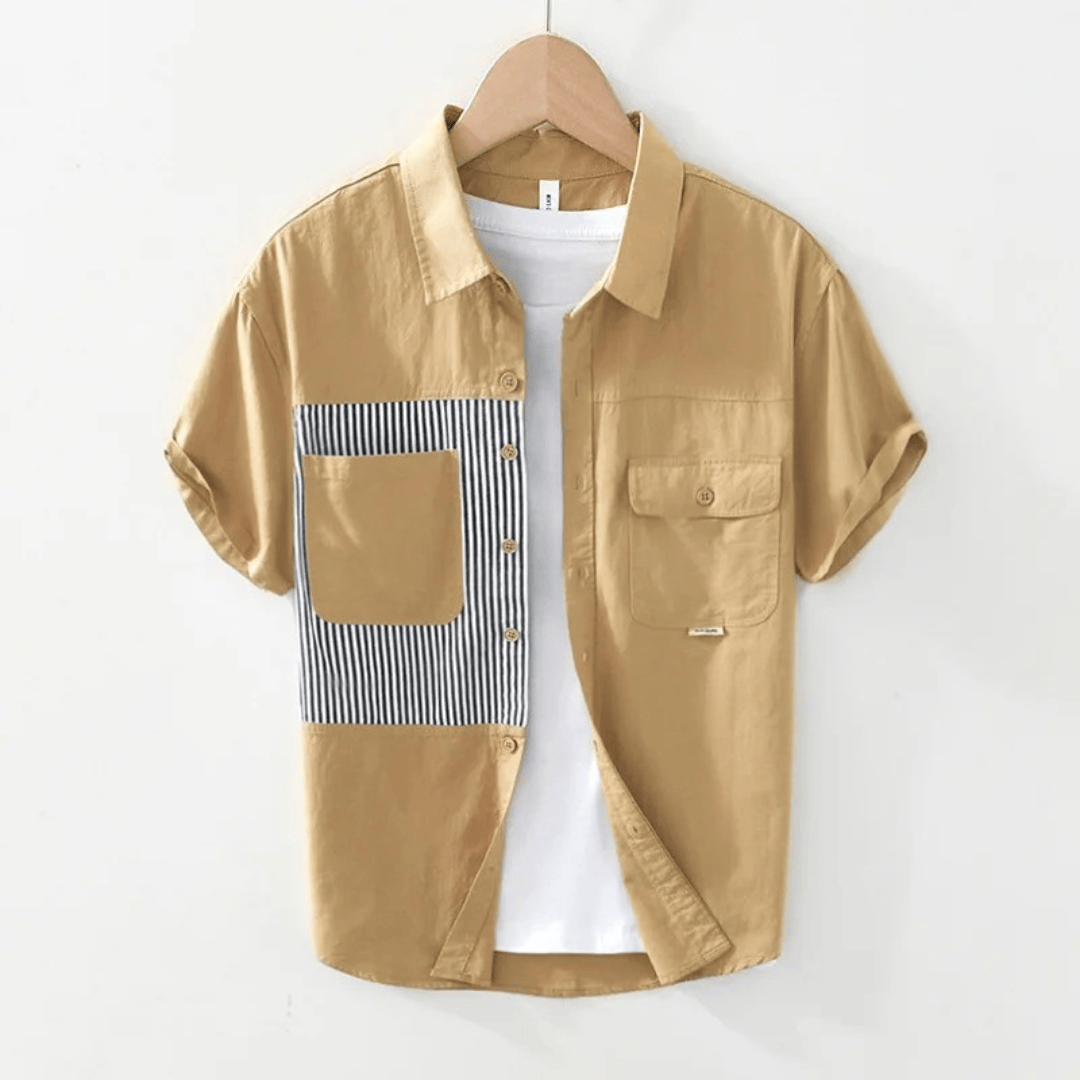 Contrast Pinstripe Panel Shirt
