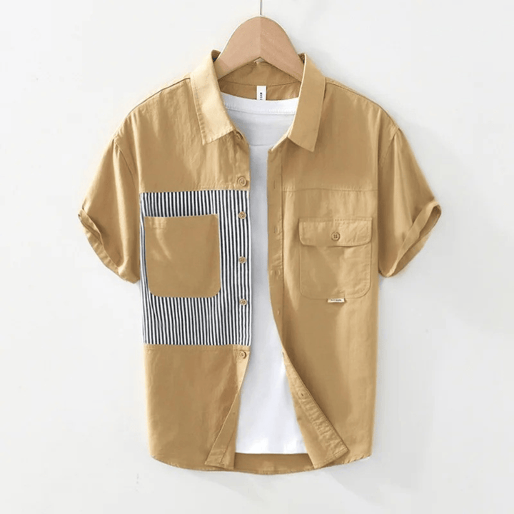 Contrast Pinstripe Panel Shirt