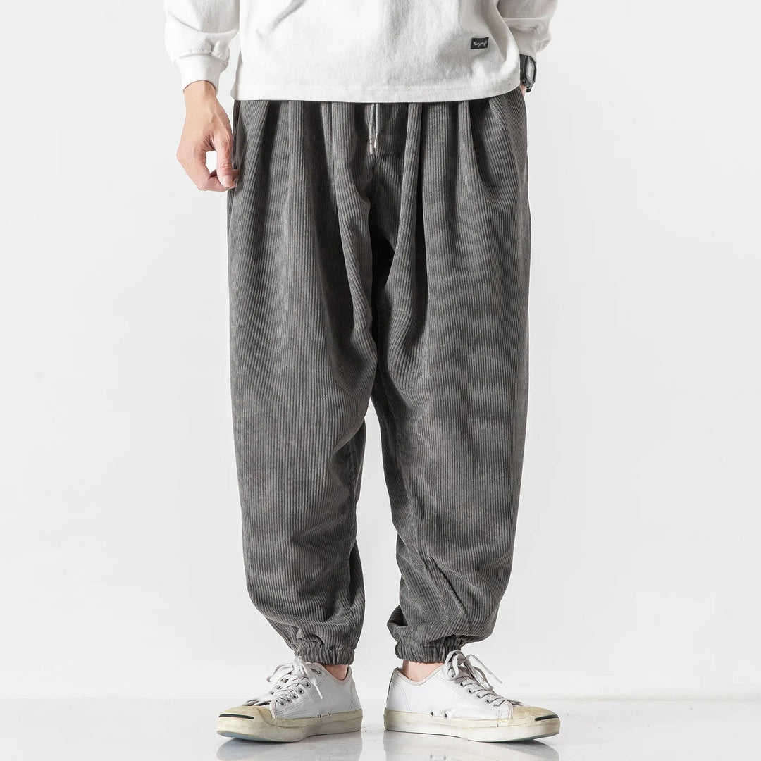 Wide-Wale Corduroy-Look Trousers