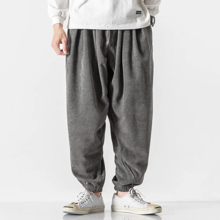 Wide-Wale Corduroy-Look Trousers