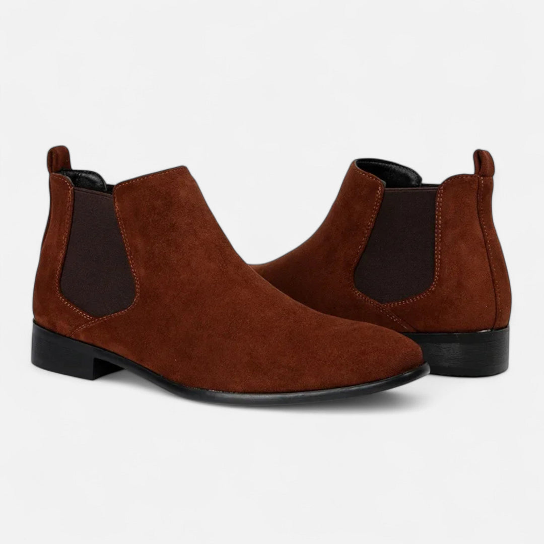 Suede-Look Chelsea Boots with Square Toe
