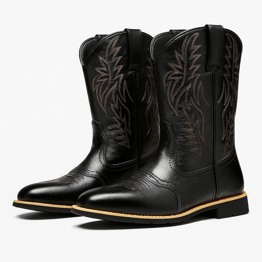 Leather-Look Western Roper Boots