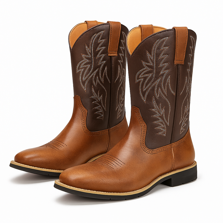 Leather-Look Western Roper Boots