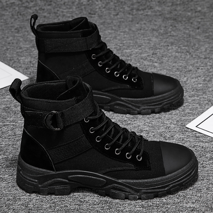 Rugged Strap Detail Boots