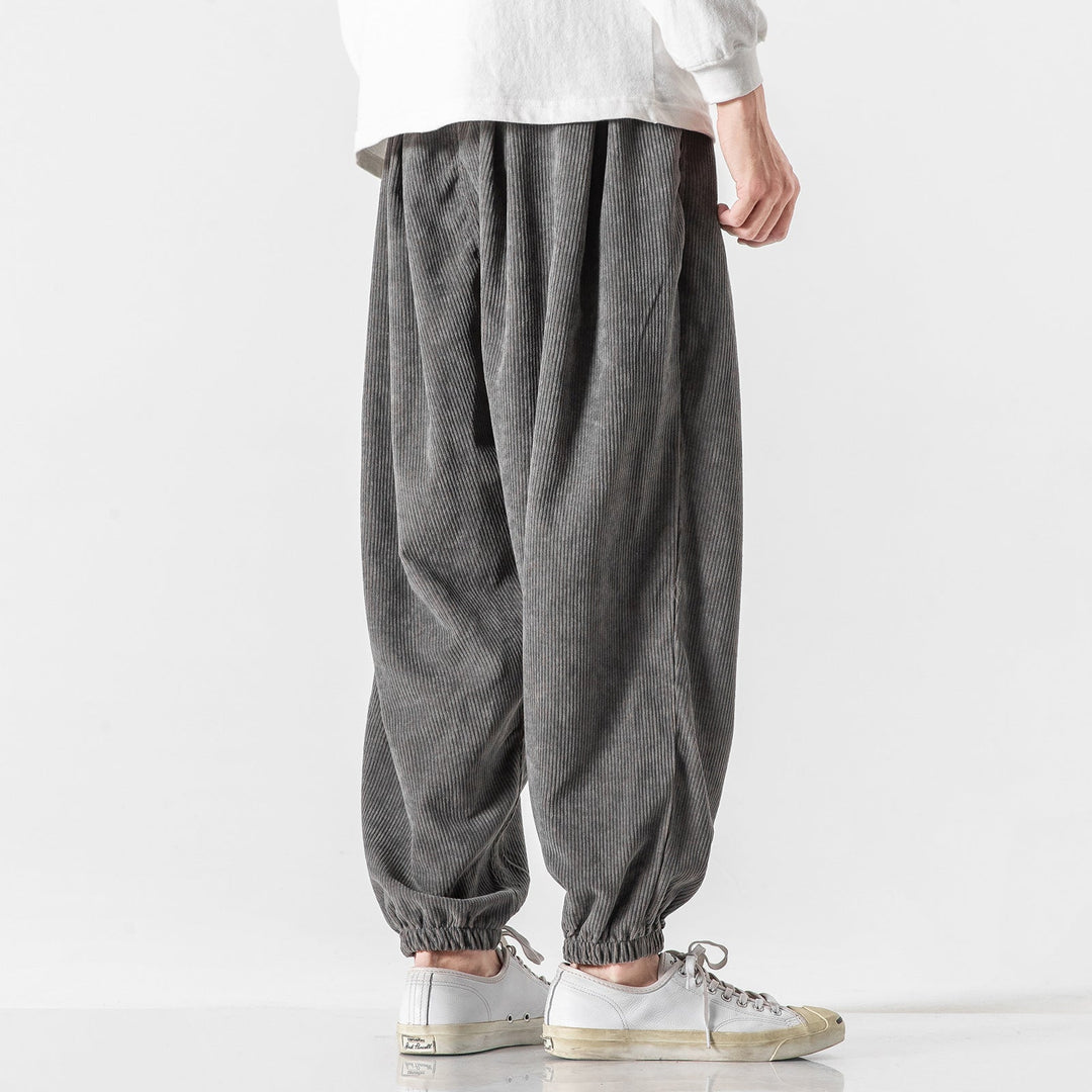 Wide-Wale Corduroy-Look Trousers