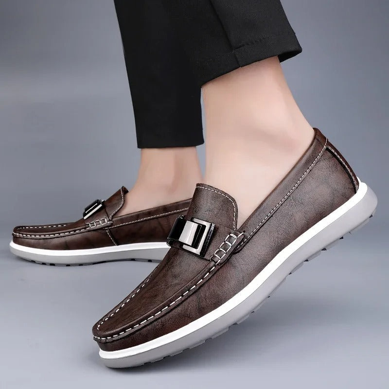 Weathered Slip-On Loafers