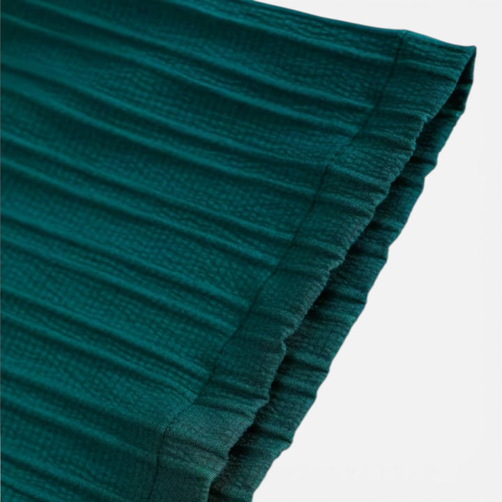 Ribbed Mandarin Shirt and Drawstring Trousers Set