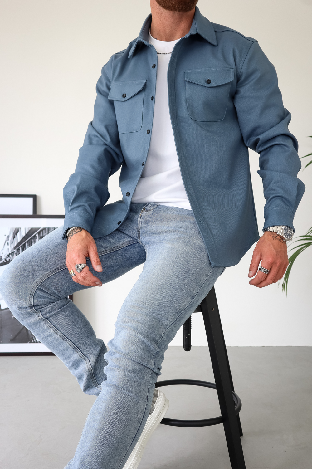 Utility Overshirt with Chest Pockets