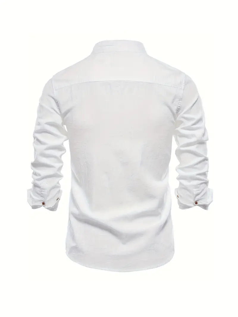 Stand Collar Button Front Shirt