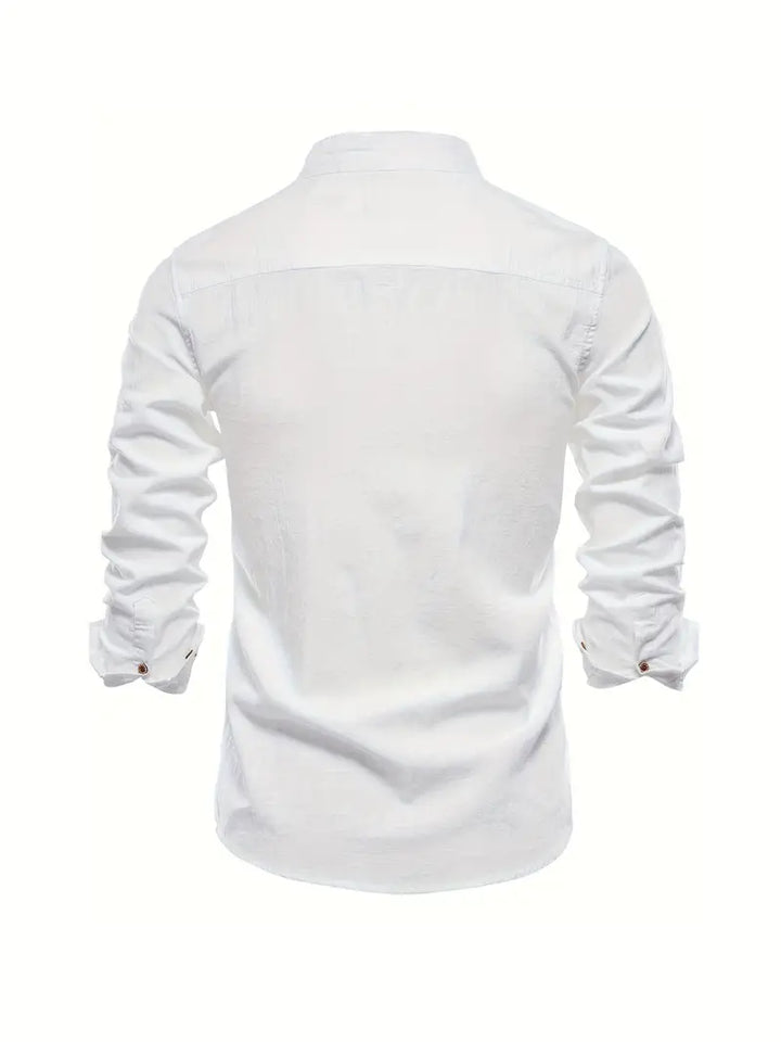 Stand Collar Button Front Shirt