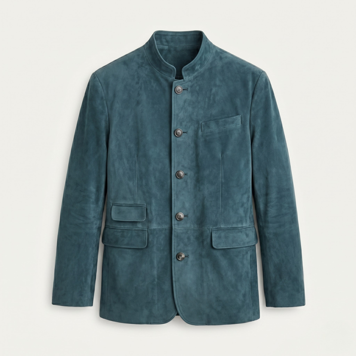 Suede-Look Single Breasted Blazer