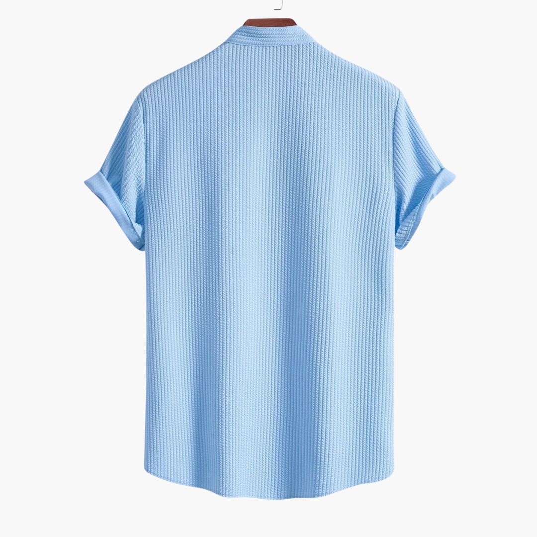Textured Stand Collar Shirt