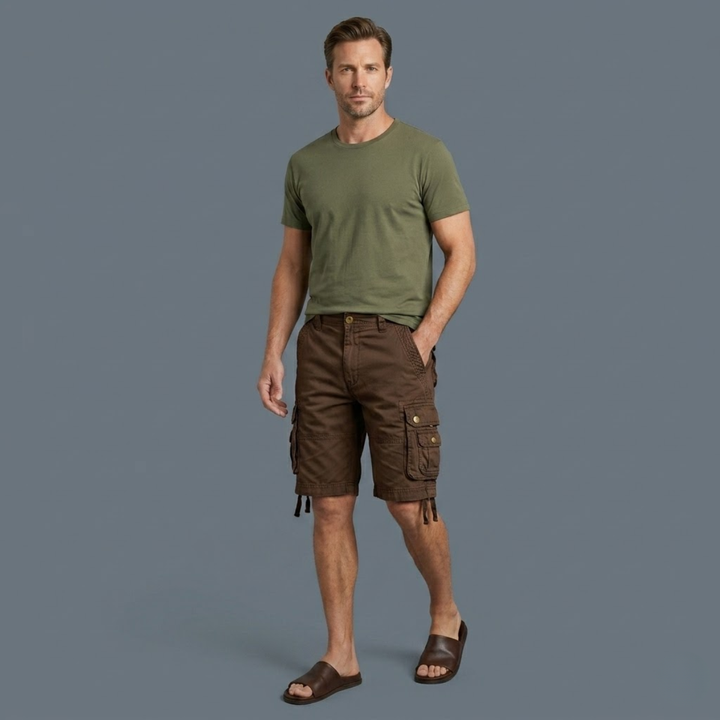 Cotton-Feel Utility Cargo Shorts