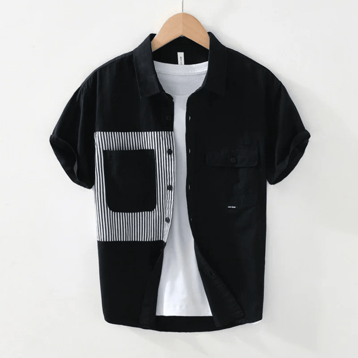 Contrast Pinstripe Panel Shirt
