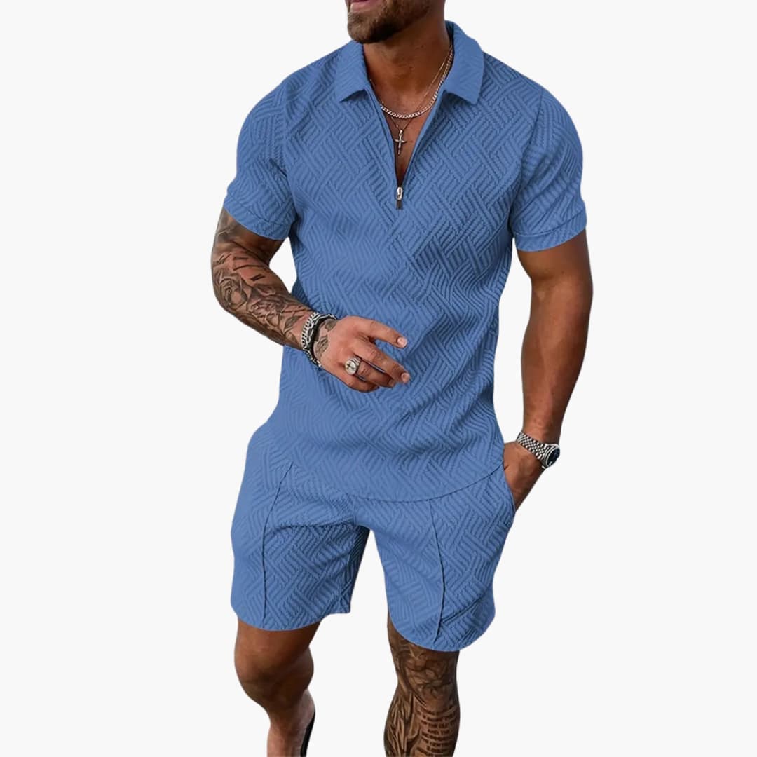 Quarter-Zip Shirt and Shorts Set