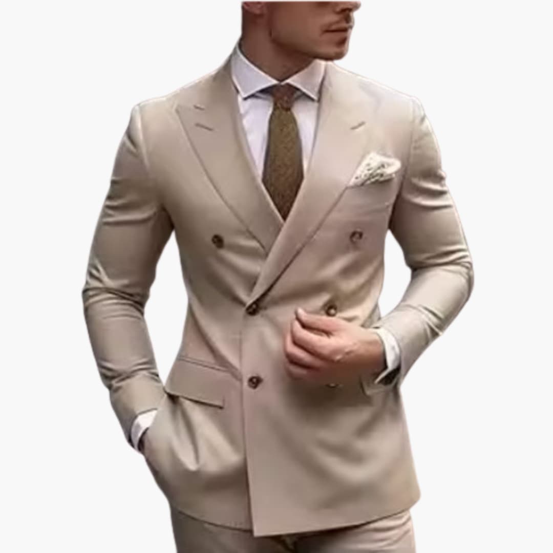 Double-Breasted Suit and Slim Trouser Set