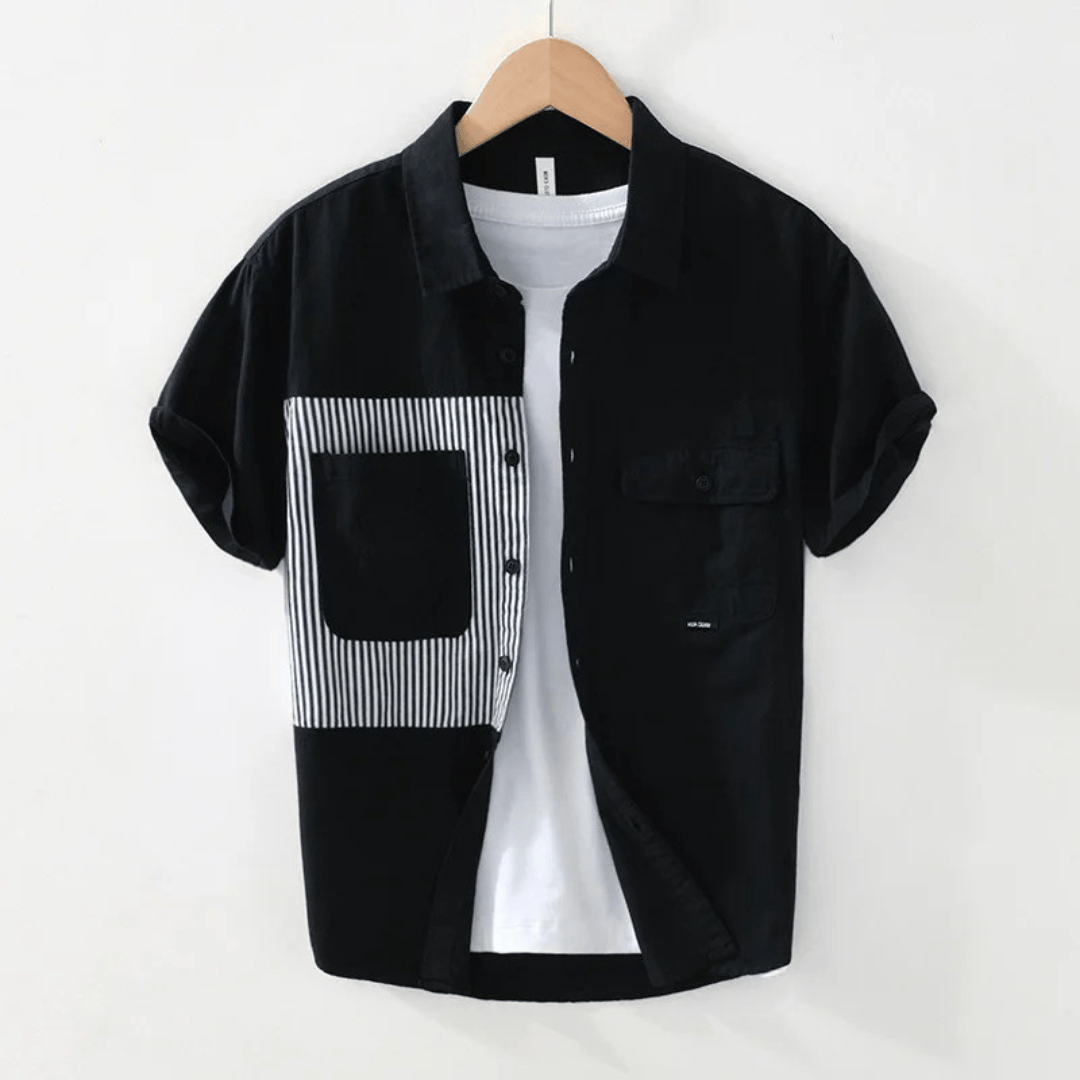 Contrast Pinstripe Panel Shirt
