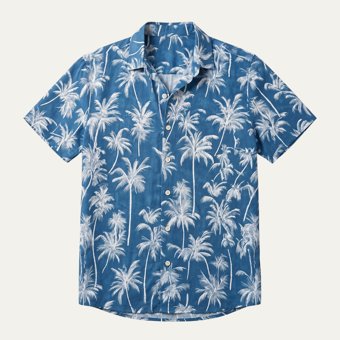 Palm Tree Print Short Sleeve Shirt