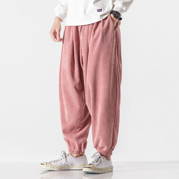 Wide-Wale Corduroy-Look Trousers