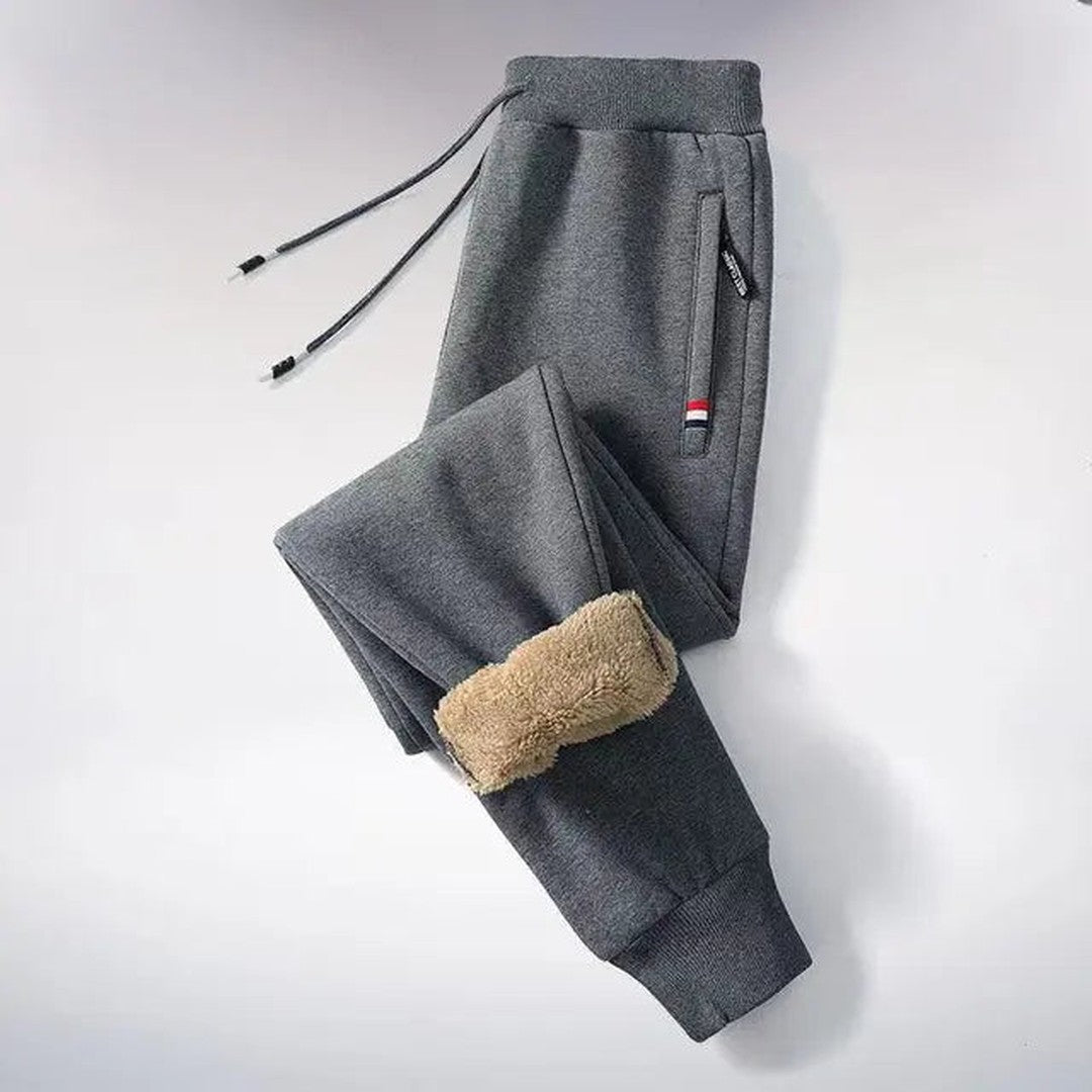 Fleece-Lined Winter Jogger Pants - Black