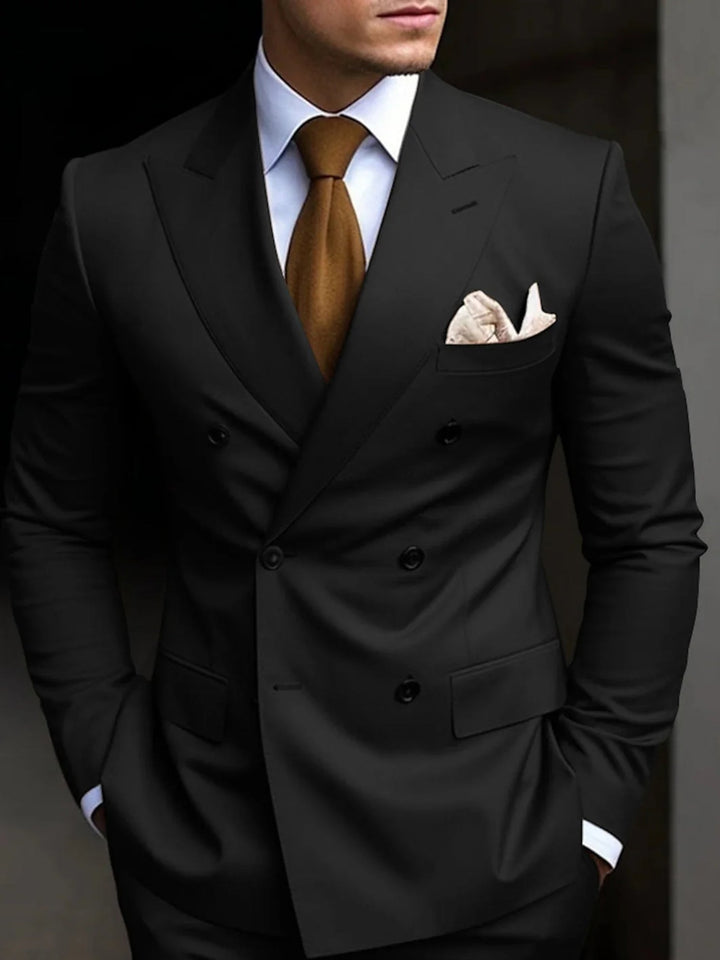 Double-Breasted Two-Piece Suit Set