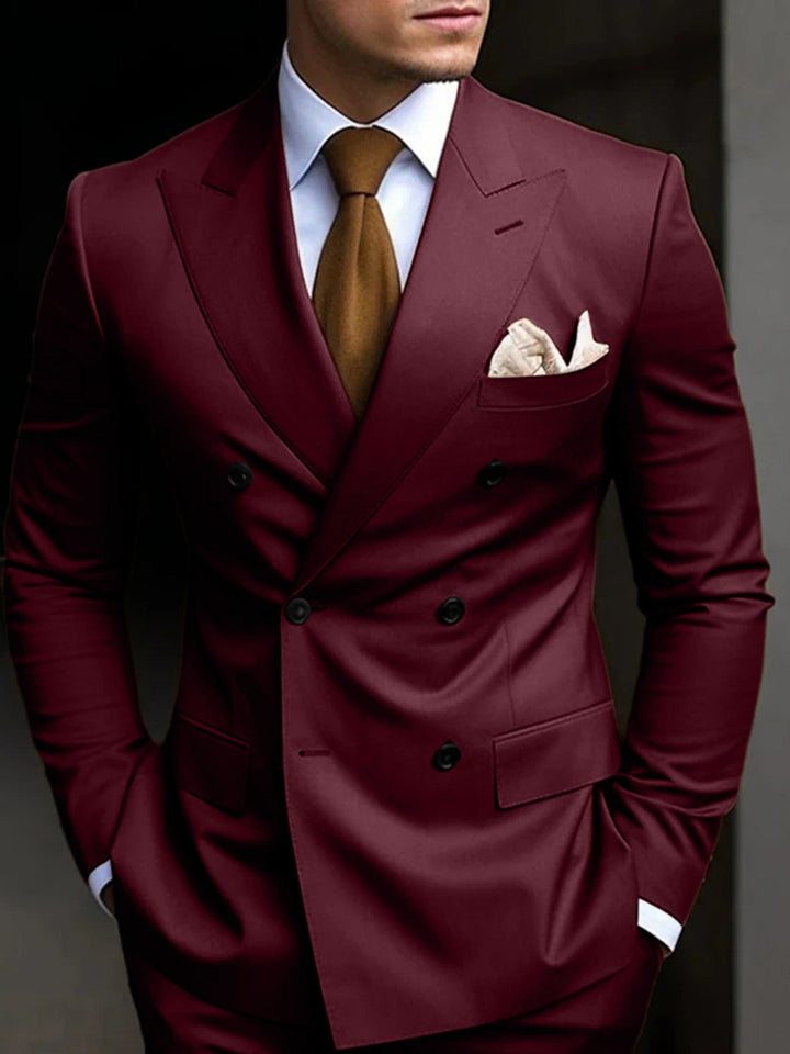 Double-Breasted Two-Piece Suit Set