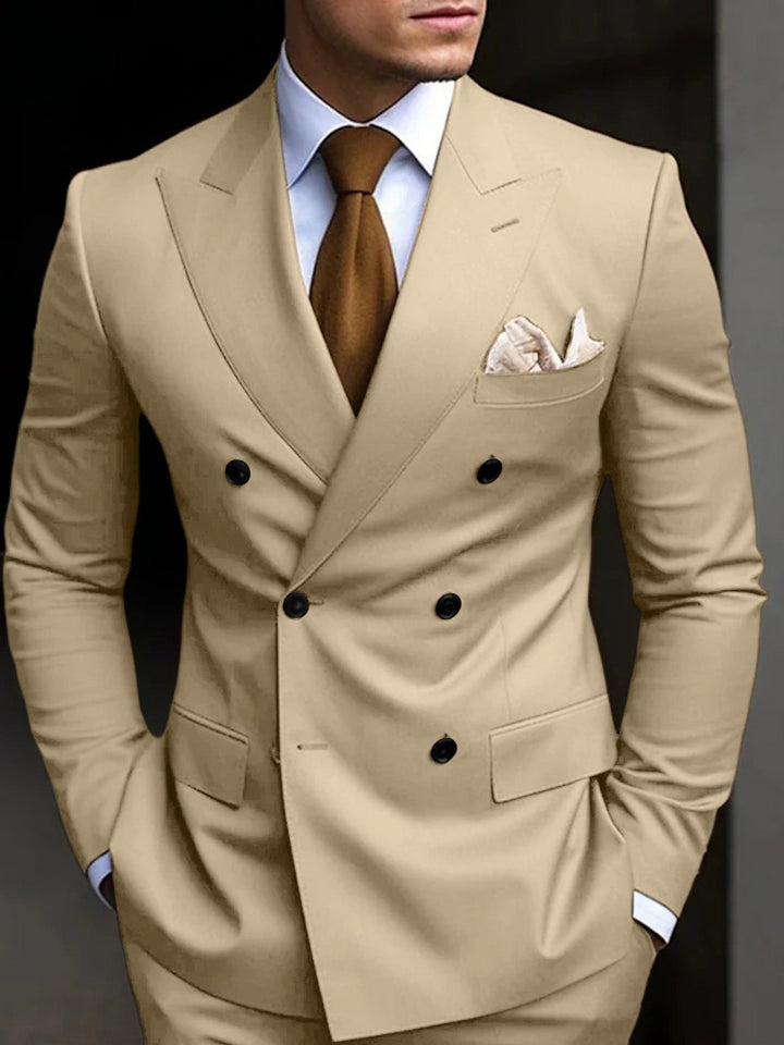 Double-Breasted Two-Piece Suit Set