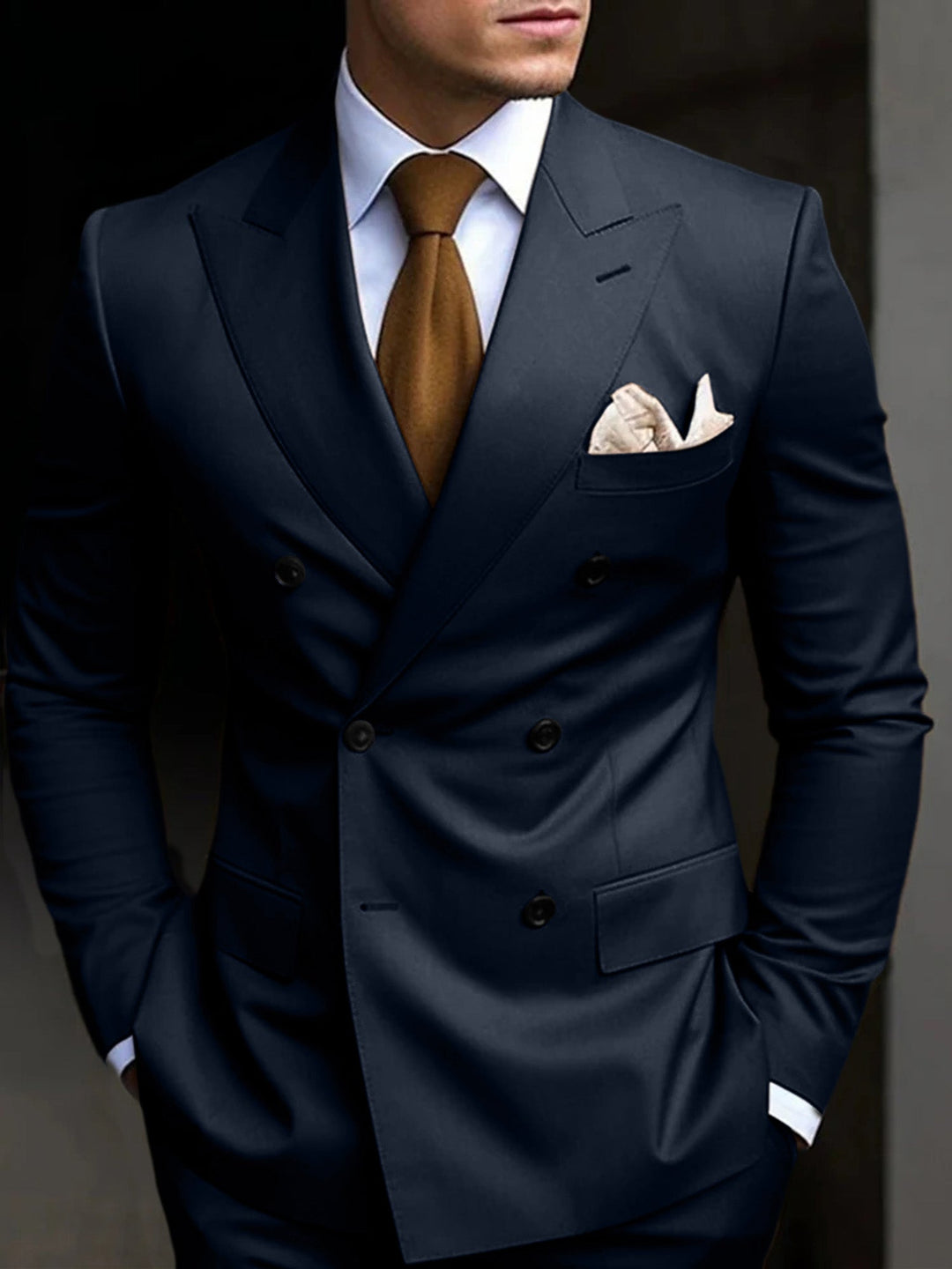 Double-Breasted Two-Piece Suit Set