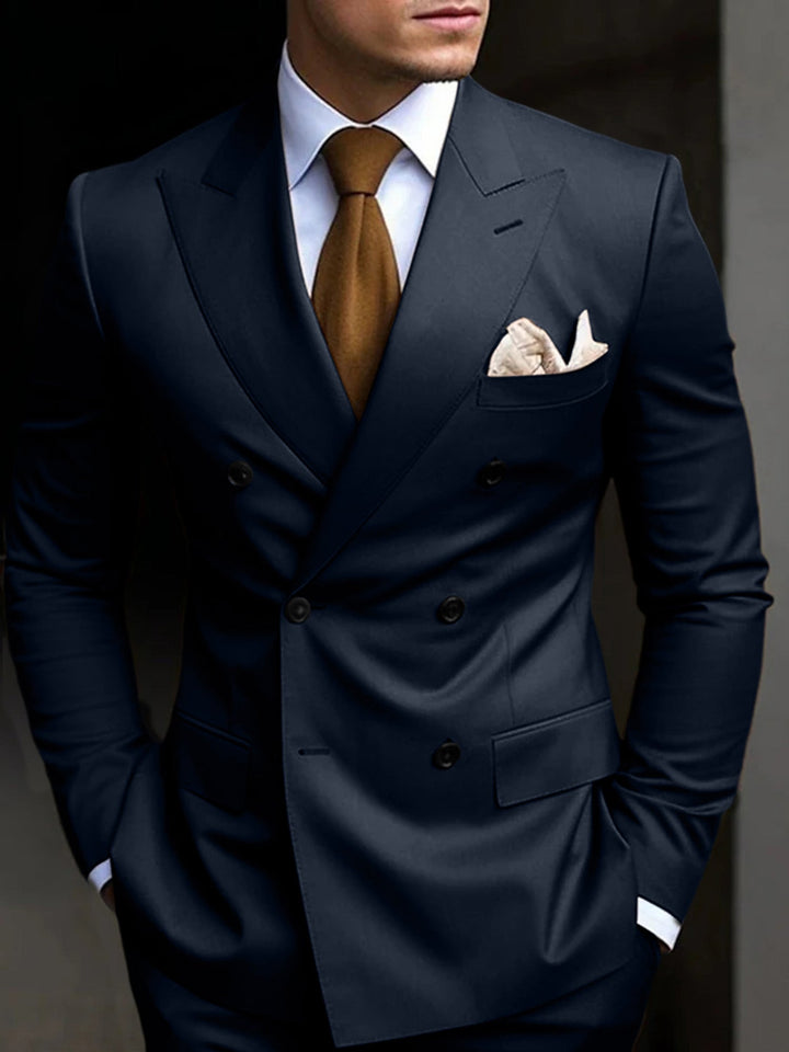 Double-Breasted Two-Piece Suit Set